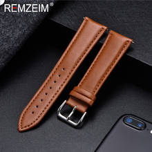REMZEIM Classic calfskin Leather Watch Band 18mm 20mm 22mm 24mm Genuine Leather Watch straps watchband Wrist Strap Bracelet 2024 - buy cheap