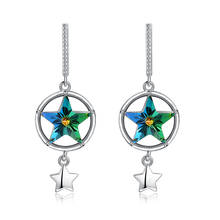 ZEMIOR Earrings For Women 925 Sterling Silver Green Star Austria Crystal Drop Earring Female Fine Party Jewelry New Arrival 2024 - buy cheap
