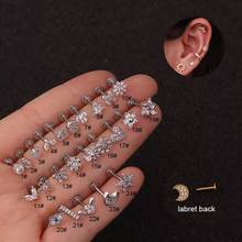 1PC 16G Labret Ring Piercing Ear Cartilage Earrings Piercing Heart Star Moon Ear Piercing Jewelry 2024 - buy cheap