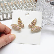 Pendientes de circón con incrustaciones de cobre para mujer, aretes delicados, mariposa brillante, fiesta de graduación, gran oferta, 2020 2024 - compra barato