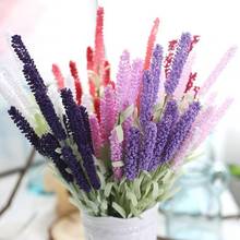 12 cabezas/ramo de flores de lavanda artificiales de 4 colores púrpura de Provenc romántica decoración de jardín para fiesta de boda 2024 - compra barato