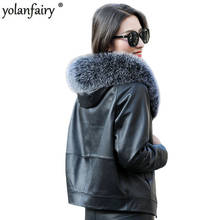 Genuine Leather Jacket Winter Jacket Women Fox Fur Collar Real Sheepskin Coat Korean Down Jackets Abrigo Mujer ZM-1803 MY1964 2024 - buy cheap