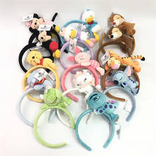 Disney Mickey Pooh Stitch Marie Cat Anime Figures Cartoon Product Cosplay Hair Accessories Headband Unisex Gift 2024 - buy cheap