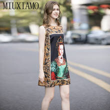 MIUXIMAO 2020 Fashion Runway Fall Casual Dress Women's Sleeveless Tank Luxury Women Diamonds  Vintage Dress Women vestidos 2024 - buy cheap