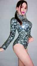 Bars nightclub outfit Black rose jumpsuit crystal sparkly stage show singer dance wear Acrobatic costumes 2024 - buy cheap