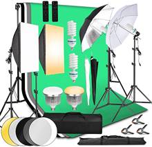2x3m Background Support System Backdrop Umbrellas Softbox Continuous Lighting Kit 85W Dimmable Bulb 3200-5500K Photo Equipment 2024 - buy cheap