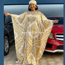 Plus Size African Maxi Dress Women Clothes Summer Dashiki Silk Print Sloping Shoulder Robe Boubou Africaine Femme Vestidos 2020 2024 - buy cheap