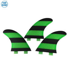 Surf Double Tabs L  Fins Surfboard Fin Green and Black Honeycomb Fiberglass Fin in Surfing 2024 - buy cheap