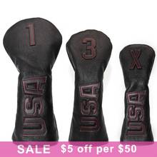 Hot Sale Golf Club Headcover Set USA Amarica Golf Wood Cover 13X Driver Fairway Rescue Hybrid Headcovers with tag Free Shipping 2024 - buy cheap