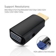 Adaptador HDMI macho a VGA hembra 1080p, 3,5mm convertidor de vídeo, Cable de Audio para PC RF 2024 - compra barato