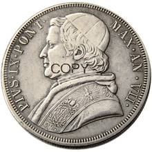 Italy Vatican, Papal States, Scudo (1848 1853 1854) Silver Plated Copy Coins 2024 - buy cheap