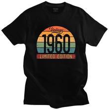 Классические мужские футболки в винтажном стиле, 1960 Ограниченная серия, футболка с короткими рукавами из чистого хлопка, футболки с круглым вырезом для 60-летнего дня рождения, 60 лет 2024 - купить недорого
