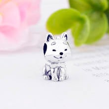 925 Sterling Silver Japanese Akita Inu Dog Bead Fit Original Pan Charm Bracelet Bangle For Making Women Berloque 2022 New 2024 - buy cheap