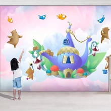 Milofi custom 3D wallpaper mural watercolor Aladdin castle dog bear bird children room living room wall decoration wallpaper 2024 - buy cheap
