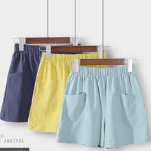 Pantalones cortos informales de lino y algodón para mujer, Shorts de cintura media, moda urbana, talla grande, novedad, verano, 2021 2024 - compra barato