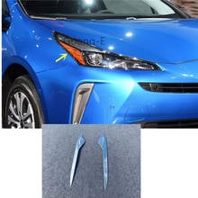 High Quality Front Head Light Lamp Detector Frame Stick Styling Abs Chrome Cover  Sticks 2pcs For Toyota Prius 2019 2020 2021 2024 - buy cheap