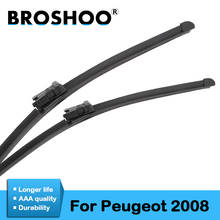 BROSHOO Auto Styling Wiper Blades Soft Rubber For Peugeot 2008 26"&16" ,2012 2013 2014 2015 2016 2017 Fit Push Button Arm 2024 - buy cheap