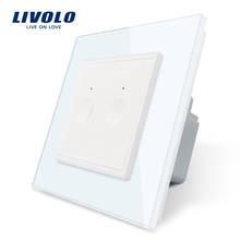 Livolo New Series 2 Gang 1 Way Wall Light Touch Switch,Wall home switch,Crystal Glass Panel, EU Standard,  220-250V,without logo 2024 - buy cheap