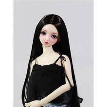 30 40 60 см BJD SD кукла черная высокотемпературная проволока длинная кукла с прямыми волосами Парики 1/3 1/4 1/6 BJD парик для кукол аксессуары для кукол 2024 - купить недорого