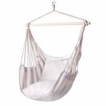 Beige Hammock Chair Swing Outdoor Indoor Dormitory Garden Round Seat For Adult Kids Swinging Hanging Single Safety Chair Hammock 2024 - buy cheap