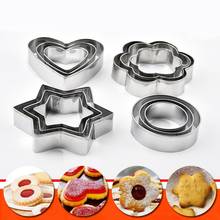 12Pcs/set Baking Moulds Stainless Steel Cookie Cutters Plunger Biscuit DIY Mold Star Heart Cutter Baking Mould 2024 - buy cheap