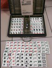 Hermoso juego de Mah Jong en caja de libro de cuero * 144 azulejos, azulejos/bambú + regalo peiqian 2024 - compra barato