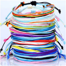 HI MAN-pulsera de cuerda de algodón para mujer, de Color puro, Bohemia, Simple, hecha a mano, para playa, surf, deportes, regalo de amistad 2024 - compra barato