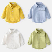 Camisas masculinas de algodão para bebês, camisas de manga longa para meninos da moda, primavera e outono, bc500, 2021 2024 - compre barato