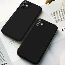 Black matte mobile phone case for iPhone 12 12 promax 12mini 11 11pro 11promax xs max x xr 6 6S 7 8 plus 5 SE2020 Silicone shell 2024 - buy cheap