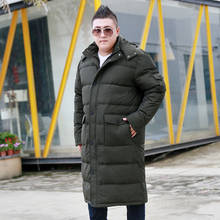 Зимняя куртка, Мужская зимняя брендовая утепленная длинная куртка для отдыха на коленях, Мужское пальто, куртка для веса 175 кг, размеры раньше 10XL 2024 - купить недорого