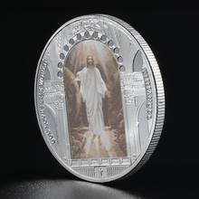Moeda lembrança banhada a prata coleção de arte colecionável natal jesus 2024 - compre barato