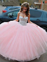 vestidos 15 anos Pink 2022 Ball Gown Quinceanera Dresses Sweetheart Tulle Debutante Sweet 15 Years Crystal Mint Prom Gowns 2024 - buy cheap