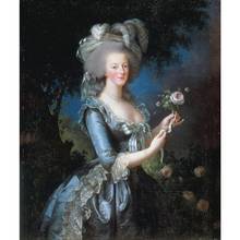 Pintura em tela retrato da arte da rainha maria antoinette com a rosa por elisabeth vigee lebrun alta qualidade decoração da parede artesanal 2024 - compre barato