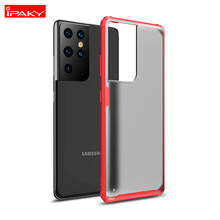 Funda de silicona para Samsung IPAKY S20 S21 Plus, carcasa transparente mate mixta, armadura a prueba de golpes para Samsung S20 S21 Ultra 2024 - compra barato