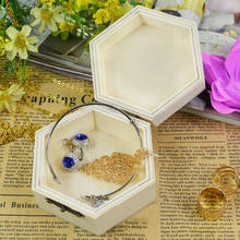 Винтажная деревянная коробка для хранения ювелирных изделий, шестигранная/прямоугольная форма, органайзер для макияжа, ожерелье, контейнер для серег, Подарочная коробка ручной работы 2024 - купить недорого