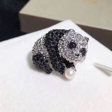 Bad Guy Cute Panda Brooches for Women's Fasion Animal Jewelry lothes Scarf Buckle Garment Accessories Alloy Pearls Brooch Gift 2024 - buy cheap