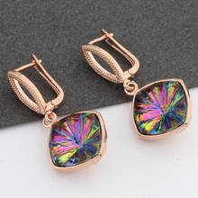 New 2021 Trend 585 Rose Gold Dangle Earrings Engagement Wedding Party Gift Romantic Fashion Jewelry For Women Big Earrings 2024 - buy cheap