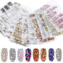 Стразы стеклянные блестящие для дизайна ногтей, 40 цветов 2024 - купить недорого
