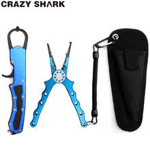 Crazy shark-alicate de pesca de alumínio, 18cm, com aderência, gancho e acessório de pesca 2024 - compre barato