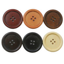 50pcs Natural Color Wooden Buttons Sewing Diy Crafts  4 Hole Round Wood Button For Clothes shirt Coat Handmade Accessories 2024 - buy cheap