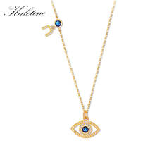 KALETINE Evil Eye Necklace Pendant 925 Sterling Silver Necklace Women Luxury Brand Blue Stone CZ Turkish Jewelry Gold Chain 2024 - buy cheap