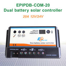 Контроллер заряда солнечной батареи 20A, контроллер заряда duo-battery 12 В 24 В, зарядное устройство для солнечной панели для RV Boats Golf 2024 - купить недорого