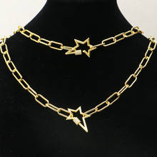 4 Pcs s Star clasp buckle pendant necklace Cute star pendant Color retention Gold Chain  jewelry Chain necklace 50248 2024 - buy cheap