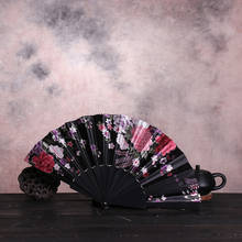 Best Chinese Style Dance Wedding Party Lace Silk Folding Hand Held Flower Fan 2024 - buy cheap