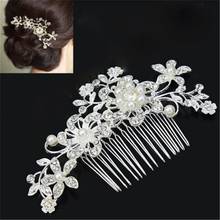 Wedding Hair Accessories Clips Romantic Crystal Pearl Flower HairPin Rhinestone Tiara Bridal Crown Hair Pins Bride Hair Comb 2024 - buy cheap