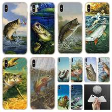 Equipo de pesca pescado patrón suave Funda de silicona para iPhone 11 Pro 7 8 Plus XR XS Max 4 5 5S SE 6 6s Funda Etui 2024 - compra barato