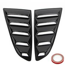 Quarter Side Window Louver Cover For Ford Mustang 2015 2016 2017 Carbon Fiber Look / Glossy Black 2024 - buy cheap