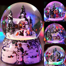 Music Box Resin Crystal Ball Snow Globe Glass Home Desktop Decor Valentine Day Gift Lights Music Sequins Crafts With Snowflakes 2024 - buy cheap
