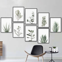 Nórdico plantas tropicais escandinavo poster cactus folhas verdes imagem decorativa moderna arte da parede pintura em tela decoração para casa 2024 - compre barato