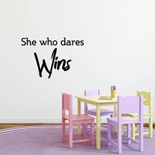 Diy she who dares wins Vinyl Wall Sticker Home Decor Stikers For Kids Rooms Waterproof Wall Art Decal 2024 - buy cheap